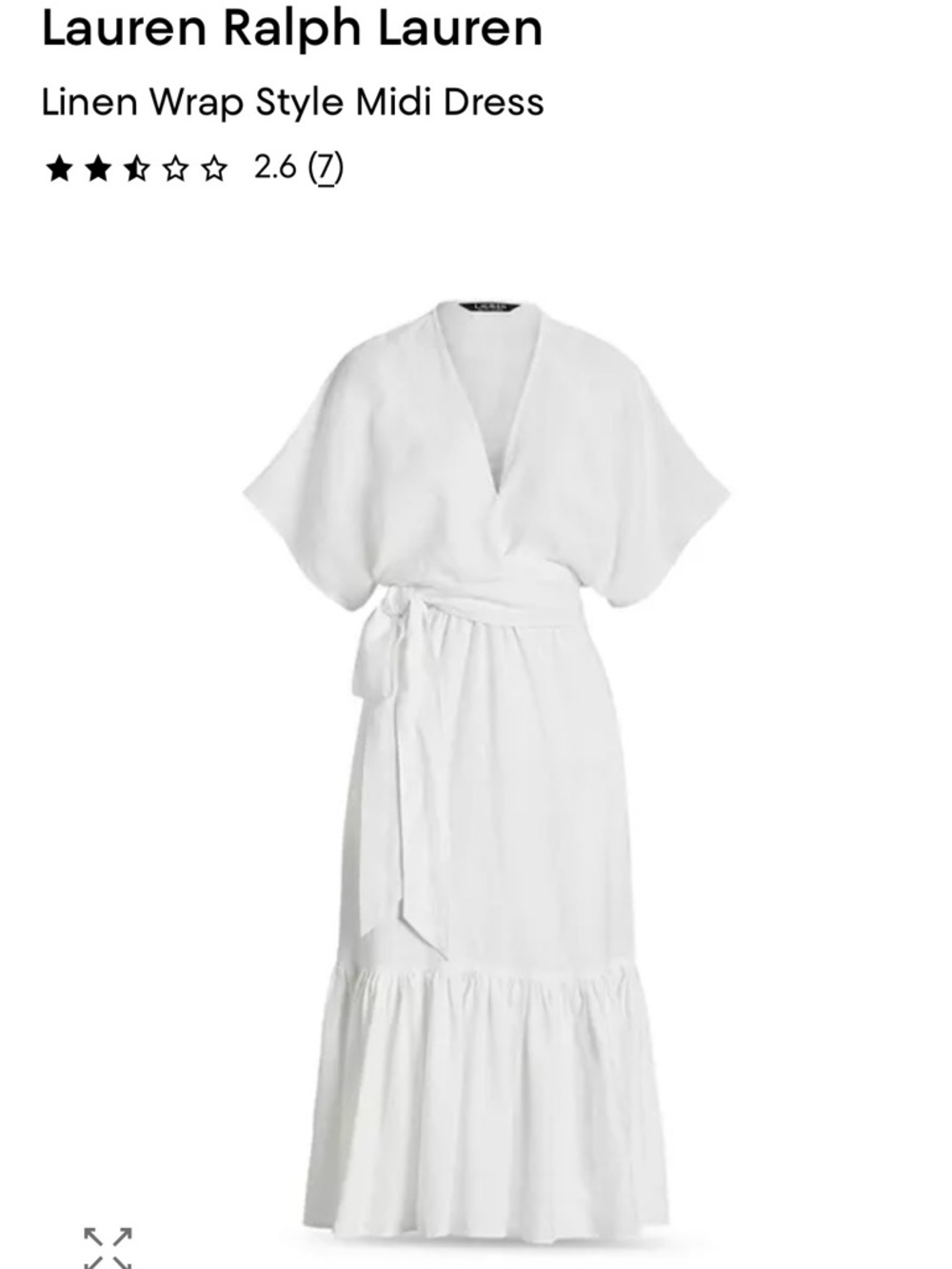 Lauren Ralph Lauren White Linen-Effect Wrap Midi Dress - Picture 3 of 10
